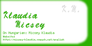 klaudia micsey business card